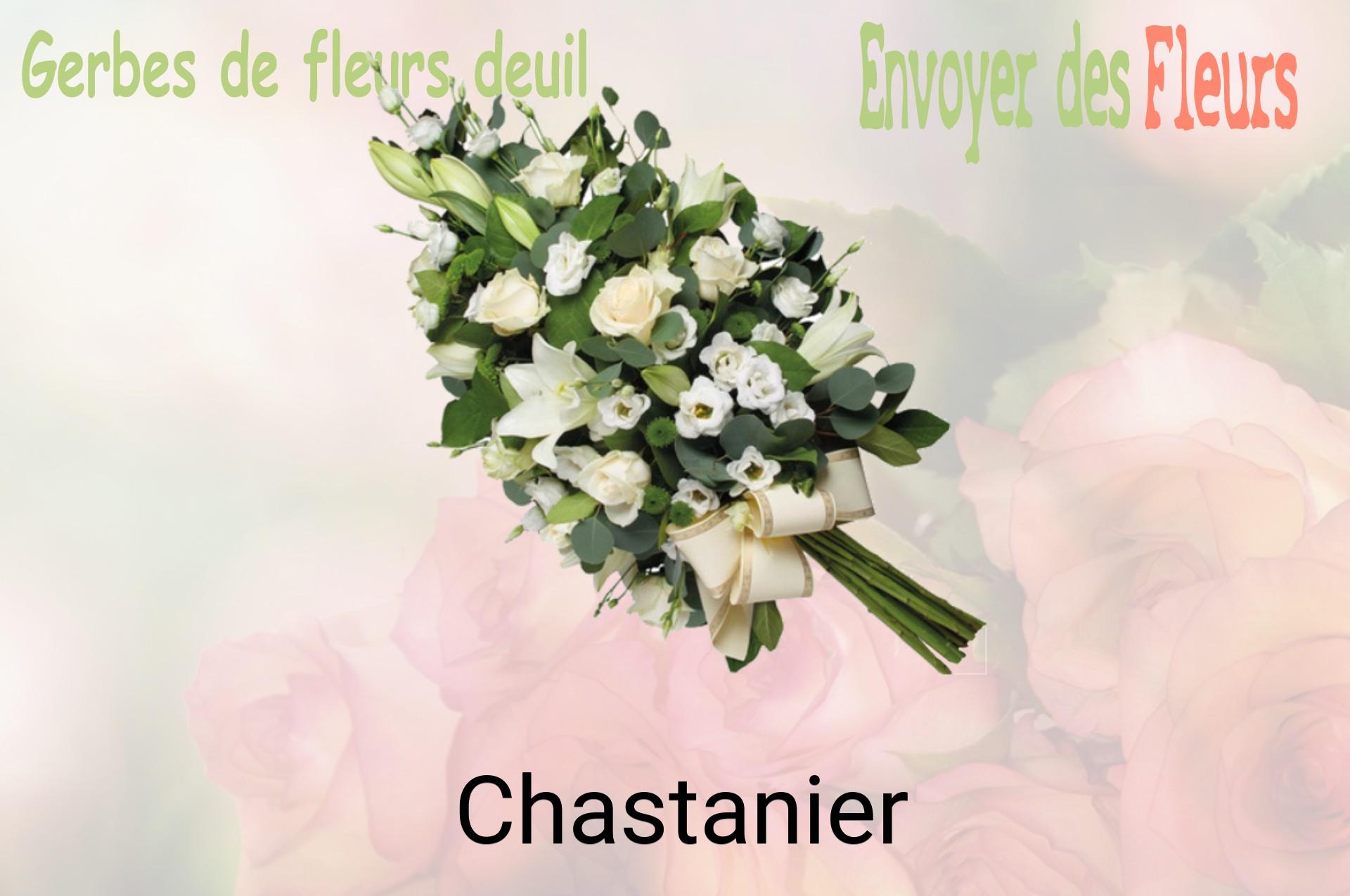 Gerbe de fleurs de deuil livrée à Chastanier